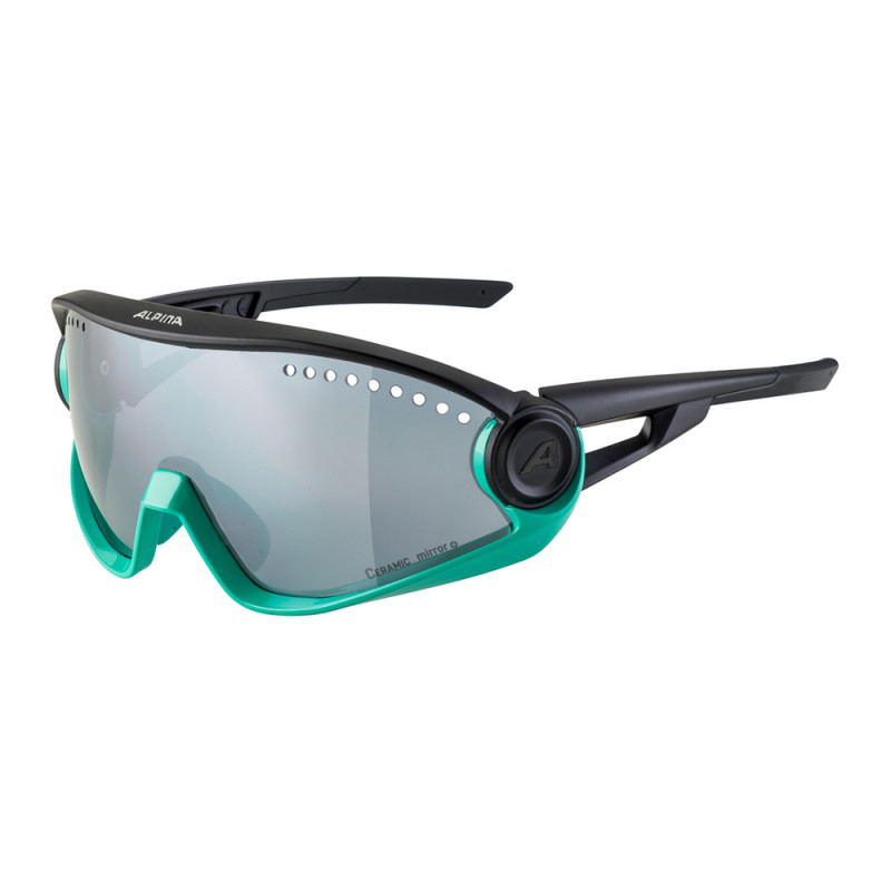 Alpina Sportbrille Radsport-Winter-Brille TESTIDO Ceramic Mirror grün schwarz 